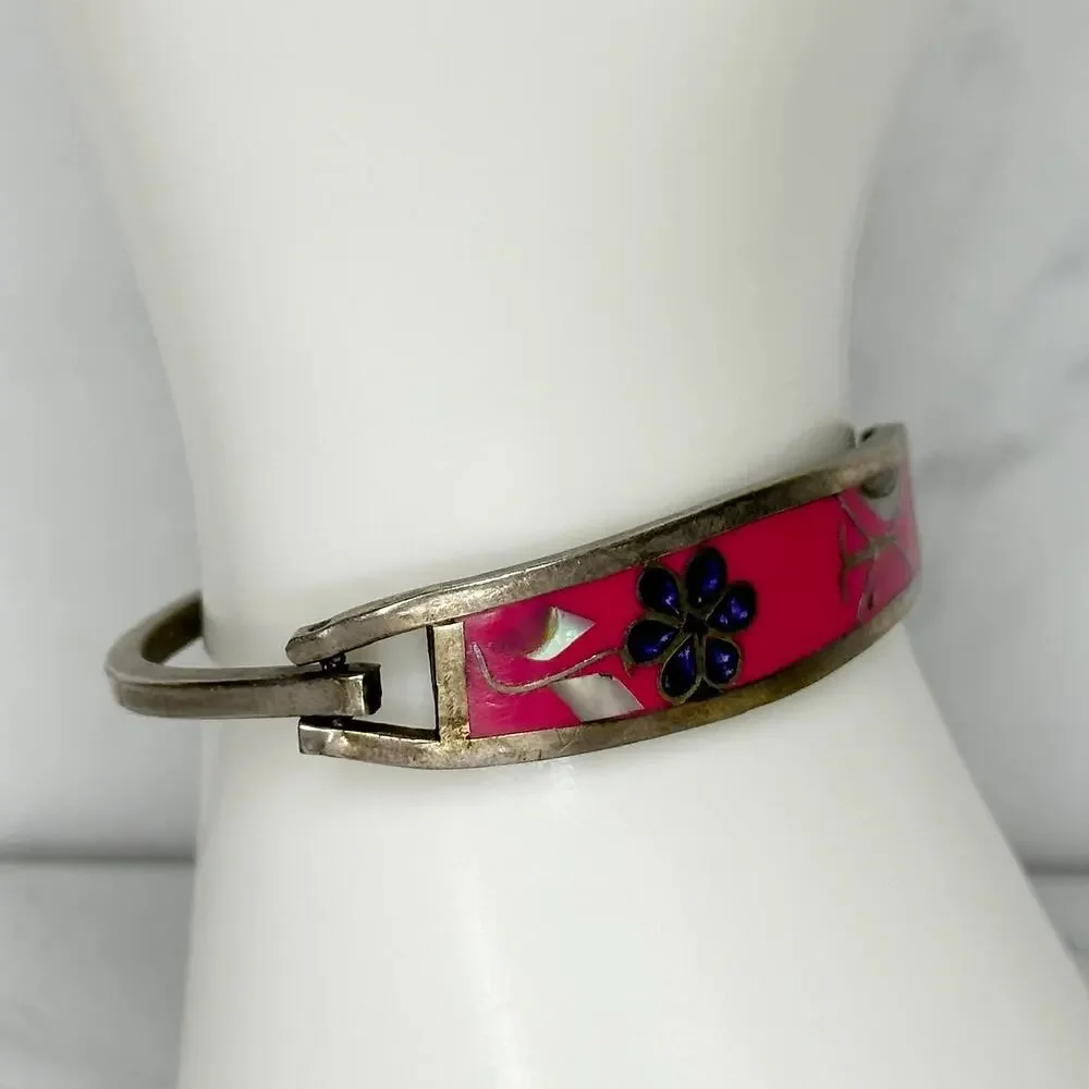 Vintage Abalone Shell Flower Butterfly Child's Bracelet ✨